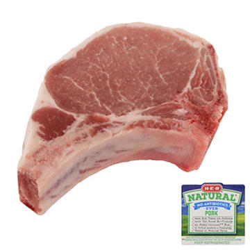 H-E-B Natural Bone-in Ribeye Pork Chop, Thick Cut