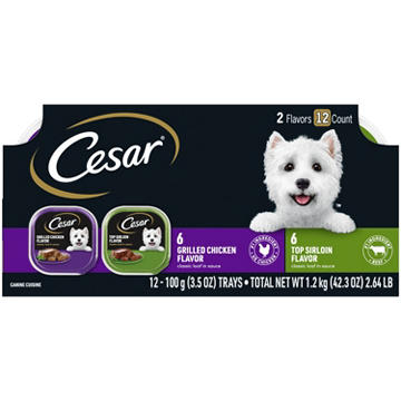 Cesar Wet Dog Food Classic Loaf in Sauce - Top Sirloin & Grilled Chicken Flavors
