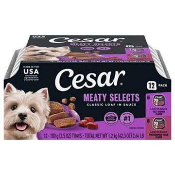 Cesar Wet Dog Food Classic Loaf in Sauce - Filet Mignon and Porterhouse Steak Flavors