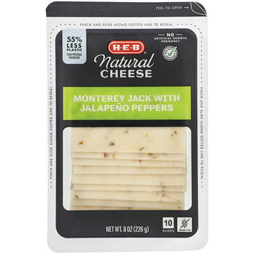H-E-B Jalapeño Monterey Jack Sliced Cheese