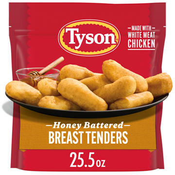 Tyson Fully Cooked Honey Battered Frozen Chicken Breast Tenders