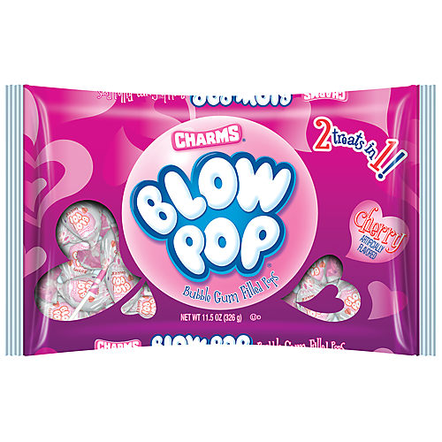 Charms Valentines Day Blow Pops Bubble Gum Filled Lollipops, 11.5 oz