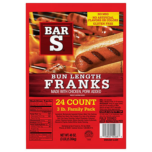 Bar S Quarter Pound Jumbo Jumbos Franks Hot Dogs - Family Pack 