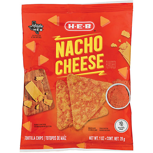 H-E-B Party Size Nacho Cheese Flavored Tortilla Chips - Shop Chips at H-E-B