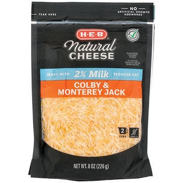 H-E-B Reduced Fat Colby & Monterey Jack Shredded Cheese