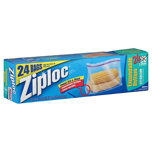  Ziploc Storage Bags, Double Zipper Seal & Expandable