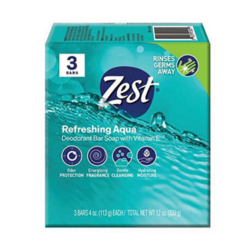 Zest Aqua Family Deodorant Bars 3 ct