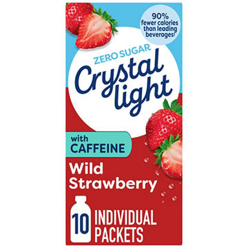 Crystal Light Wild Strawberry On-The-Go Powdered Drink Mix with Caffeine Packets