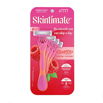 Skintimate Raspberry Rain 4-Blade Disposable Razor