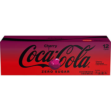 Coca-Cola Zero Sugar Cherry Coke Soda Soft Drink Fridge Pack 12 pk Cans