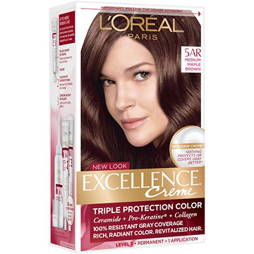 L'Oréal Paris Excellence Créme Permanent Hair Color, 5AR Medium Maple Brown