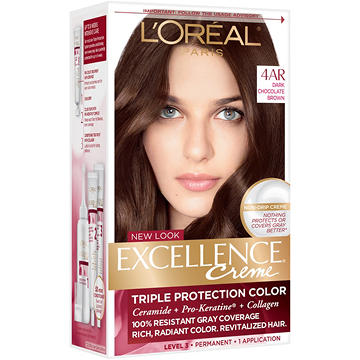 L'Oréal Paris Excellence Créme Permanent Hair Color, 4AR Dark Chocolate Brown