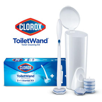 Clorox ToiletWand Disposable Toilet Cleaning System Storage Caddy and 6 Refills