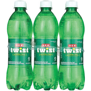 H-E-B Twist Lemon Lime Soda 6 pk Bottles
