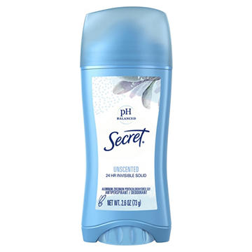 Secret 24 Hr Invisible Solid Antiperspirant - Unscented