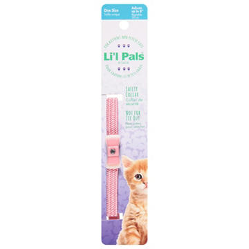 Coastal Pet Products Li'l Pals Adjustable 6-8" Pink Kitten Collar With Bow