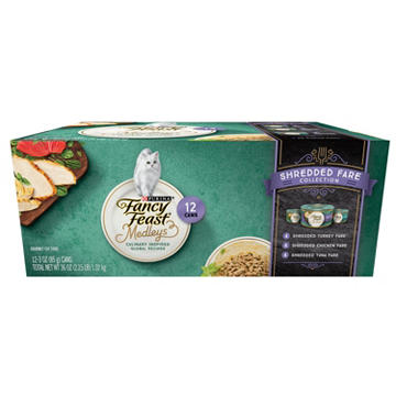Fancy Feast Purina Wet Cat Food Variety Pack - Medleys Shredded Fare Collection
