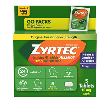 Zyrtec 4 Hour Allergy Relief Tablets with Cetirizine HCl