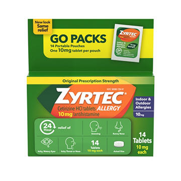 Zyrtec 4 Hour Allergy Relief Tablets with Cetirizine HCl