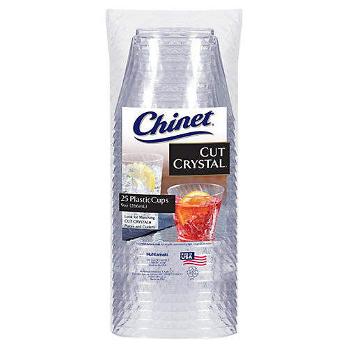 Chinet Cut Crystal Plastic Cups, 9 Oz, 25 Ct 