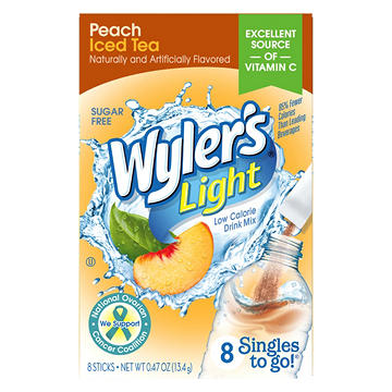 Wyler's Light Singles-To-Go Sugar Free Drink Mix – Peach Iced Tea