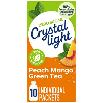 Crystal Light Peach Mango Green Tea On-The-Go Powdered Drink Mix Packets