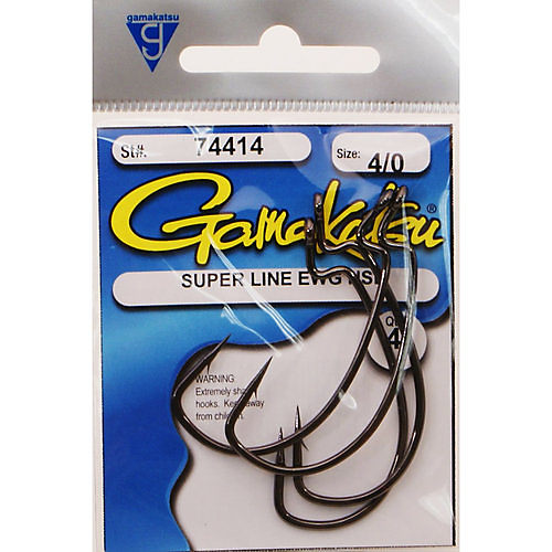 Gamakatsu Weighted EWG Superline Worm Hook Size 4/0 - Shop Fishing