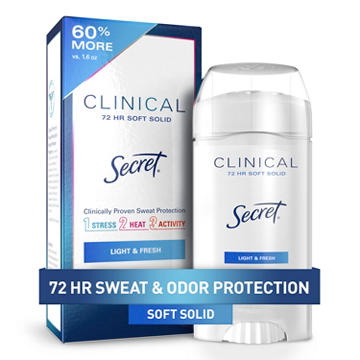 Secret Clinical Strength Soft Solid Antiperspirant and Deodorant - Light & Fresh