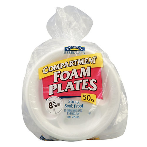 Hill Country Essentials Compartment 8.8 in Foam Plates - Shop Plates &  Bowls at H-E-B