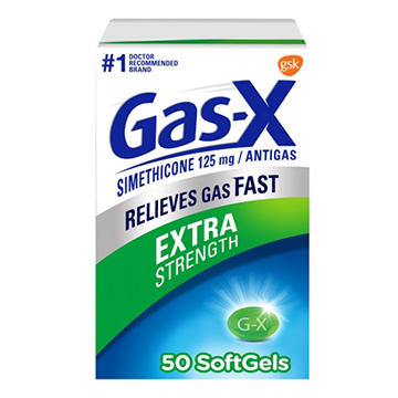 Gas-x Extra Strength Gas Relief Softgels with Simethicone 125 mg - 50 Count