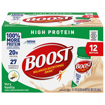 BOOST High Protein Nutritional Drink Very Vanilla 12 pk