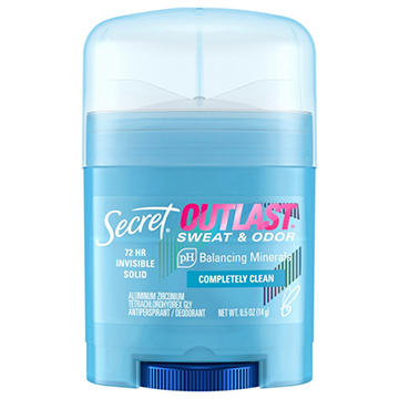Secret Travel Size Outlast Antiperspirant & Deodorant Invisible Solid - Completely Clean