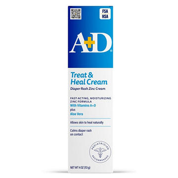 A+D Treat & Heal Diaper Rash Zinc Cream with Vitamins A+D