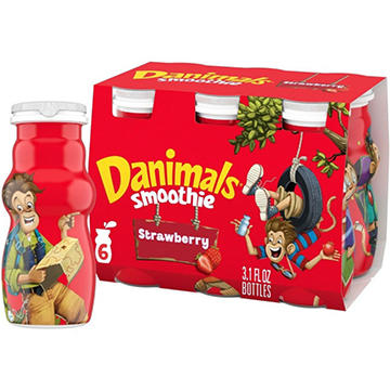 Danimals Strawberry Smoothies 6 pk Bottles