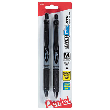 Pentel EnerGel RTX 0.7mm Liquid Gel Pens - Black Ink