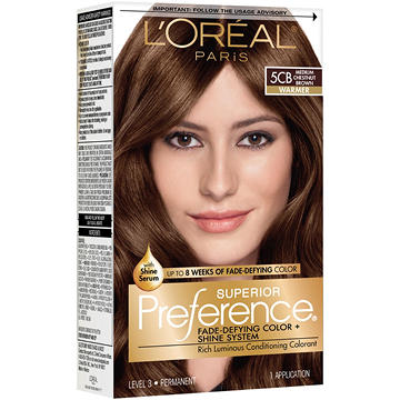 L'Oréal Paris Superior Preference Permanent Hair Color, 5CB Medium Chestnut Brown