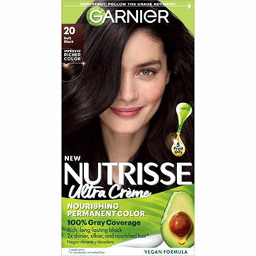 Garnier Nutrisse Nourishing Hair Color Creme - 20 Soft Black (Black Tea)
