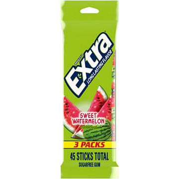 Extra Watermelon Sugar Free Chewing Gum, 3 pk