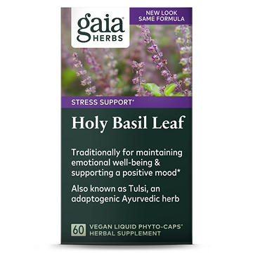 Gaia Herbs Single Herbs Holy Basil Leaf Vegetarian Liquid Phyto-Caps