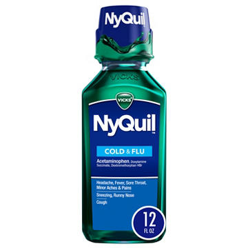 Vicks NyQuil Cold & Flu Relief Liquid Over-the-Counter Medicine, Powerful Multi-Symptom Nighttime Relief