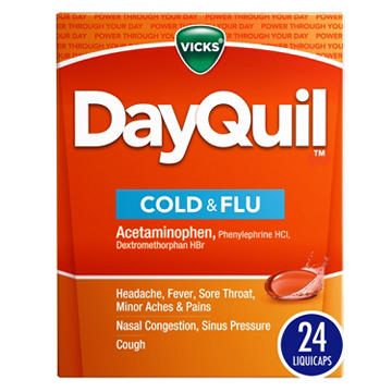 Vicks DayQuil Cold & Flu Relief Liquicaps Over-the-Counter Medicine, Non-Drowsy Powerful Multi-Symptom Daytime Relief