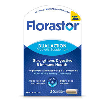 Florastor Dual Action Probiotic Supplement Capsules