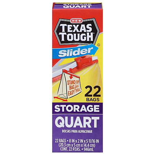 H-E-B Texas Tough Slider Quart Storage Bags - Shop Storage Bags at H-E-B