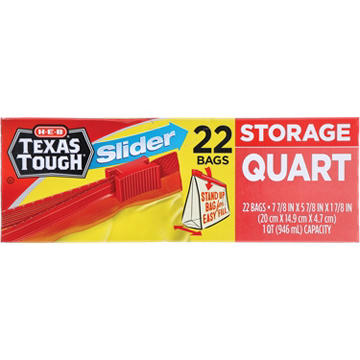 H-E-B Texas Tough Slider Quart Storage Bags