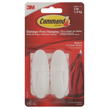 Command Medium Designer Hooks - White