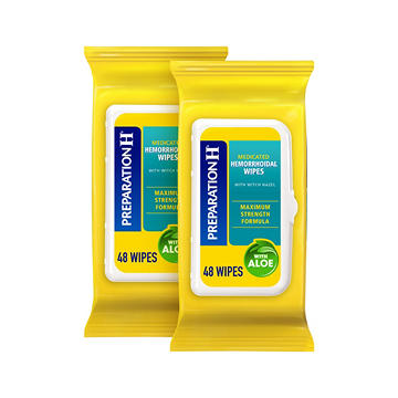 Preparation H Hemorrhoid Wipes with Witch Hazel for Skin Irritation Relief