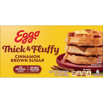 Eggo Thick & Fluffy Frozen Waffles - Cinnamon Brown Sugar