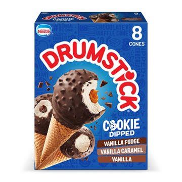Nestle Drumstick Cookie Dipped Sundae Cones Variety Pack - Fudge, Caramel & Vanilla