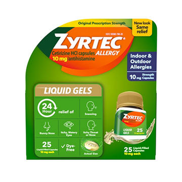 Zyrtec 24 Hour Allergy Relief Antihistamine Capsules