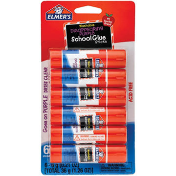 Elmer's Washable Disappering Purple School Glue Sticks